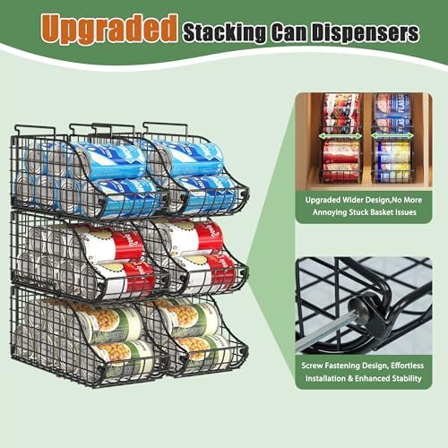 Sonyabecca 8 Pack Stackable Can Organizer for Pantry Cabinet Food Storage - Image 6