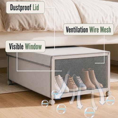 Fokyfok 2Pack Under Bed Storage Containers,12 inch Height,31 inch Long - Image 4