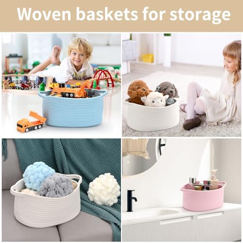 Happyiren Medium Woven Cotton Rope Basket, Empty DIY Gift Basket for Burr - Image 6