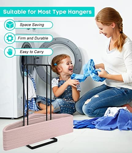2 Pack Hanger Storage Stacker Stand, Organizer for Laundry Room Closet, Space Saving, Portable, Sturdy, Adult & Child Hangers, Tidy Room - Image 6