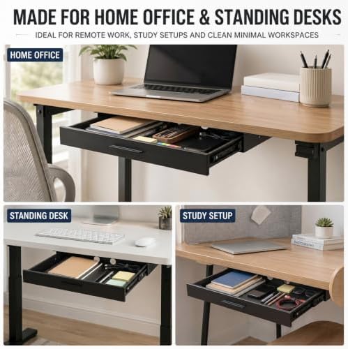 Menkxi 22 x 14 in Under Desk Drawer,Slide out Storage Organizer Heavy Duty - Image 4