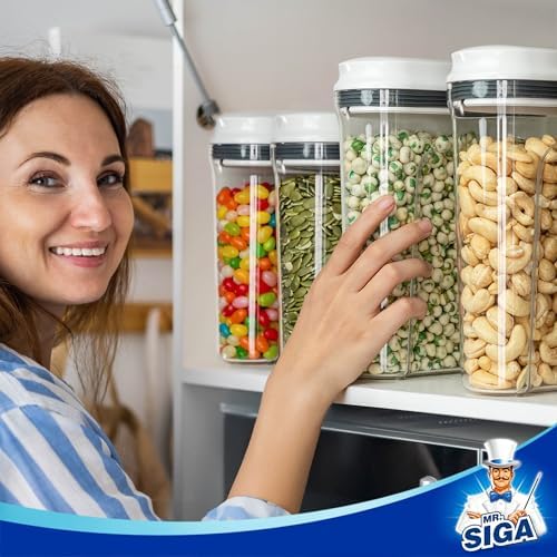 MR.SIGA Airtight Cereal Dispenser Set, Storage Containers for Dry Goods - Image 4