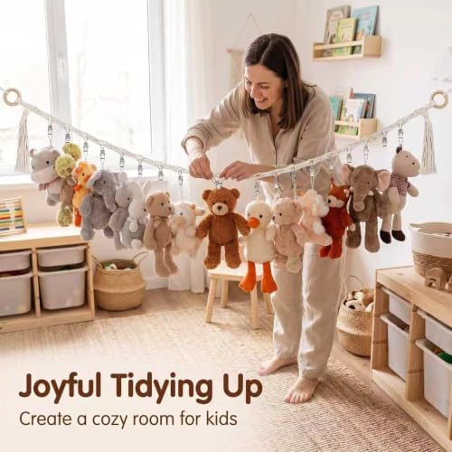 2pcs Stuffed Animal Storage Combo,Handcrafted Macrame Corner Hammock Net - Image 7