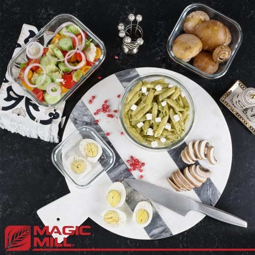 Magic Mill Premium Borosilicate Glass Food Storage Containers with lids Set | 24pc Sets with 12 Bowls & 12 Airtight Locking Lids for Lunch & Meal Prep, Safe for Oven, Freezer, Dishwasher, BPA-Free - Image 3