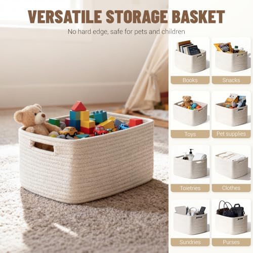 5 Pack Woven Storage Baskets, Decorative Storage Bins for Organizing - Image 5