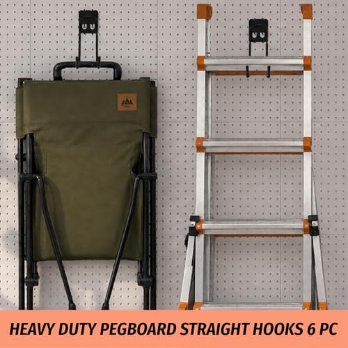 HUHOLE 6 Pack Large Double Arm Pegboard Hooks for 1/4 Inch Pegboard - Image 6