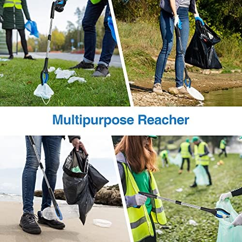 2-Pack Grabber Reacher Tool, 32 Inch Extra Long Steel Foldable Pick Up Stick with Strong Grip Magnetic, 90° Rotating Anti-Slip Jaw, Trash Claw Grabber Tool, Hand Grabber for Reaching, Arm Extension - Image 6