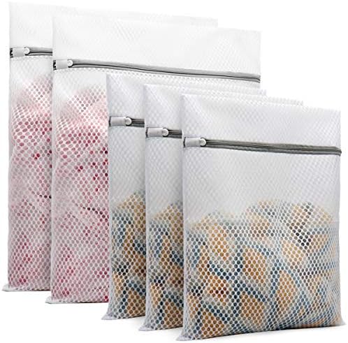 Muchfun 5Pcs Durable Honeycomb Mesh Laundry Bags for Delicates by Muchfun