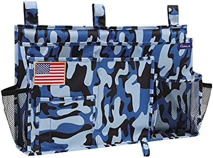 Surblue Bedside Caddy Hanging Organizer Storage Bag Pocket for Bunk, Hospital, College Dorm Rooms, Baby Bed Rails, Camp - 8 Pockets, Large, Ocean by SURBLUE