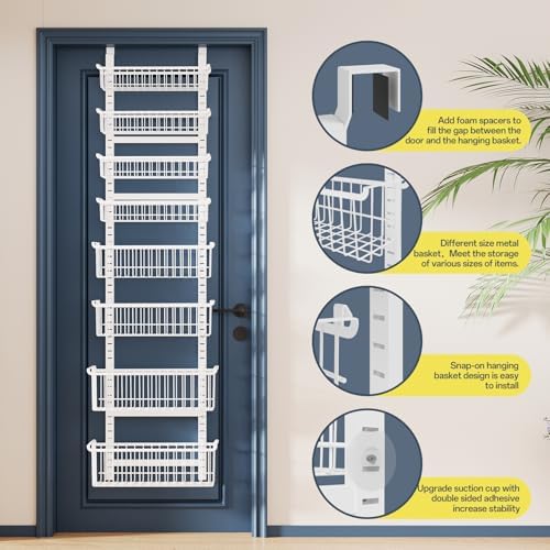 MSERCUOR Over The Door Pantry Organizer, 8-Tier Black Pantry Door Organizer - Image 4