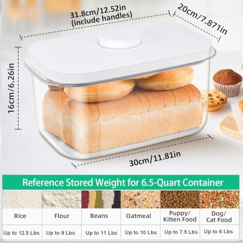 Airtight Dry Food Flour Container 6.5 Qt, Large Bread Box for Countertop - Image 3