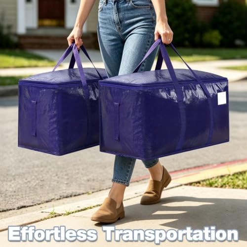 6 Pack Heavy Duty Waterproof Moving Bags, Foldable Totes - Image 5