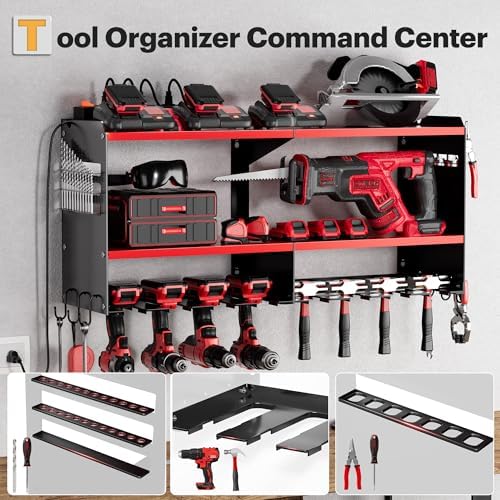 Spampur Power Tool Organizer Wall Mount with Charging Station - Image 2