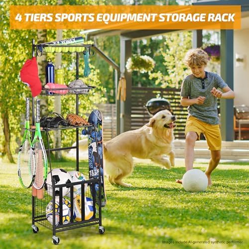 PLKOW Sports Equipment Storage for Garage, Ball Storage Organizer - Image 6