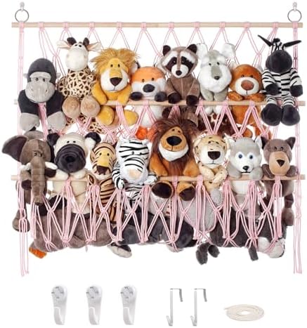 Stuffed Animal Net or Hammock Large Wall Hanging Organizer for Plush Toys by DOEGUAIY