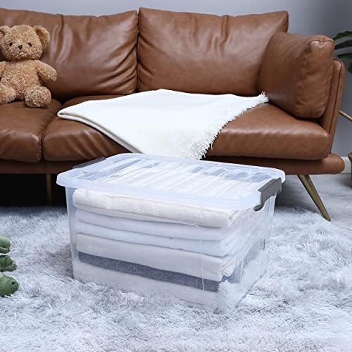 Citylife 4-Pack 44.4 QT Clear Plastic Storage Bins with Latching Lids - Image 4