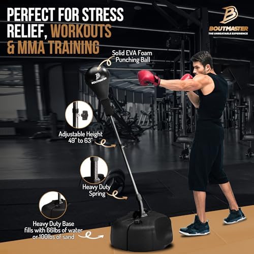 Tech Tools Punching Bag with Stand Adjustable Boxing Speed Bag Teens Adults - Image 2
