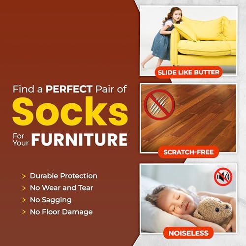 Chair Leg Socks 16/24/32 Pcs Brick Furniture Leg Covers Floor Protectors - Image 4