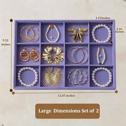 Large Velvet Jewelry Tray Display Drawer Inserts 2 Pack - Image 4