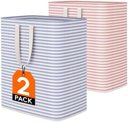 Lifewit 100L Large Laundry Baskets, Laundry Hampers Bags, 2 Pack, Pink&Blue by Lifewit