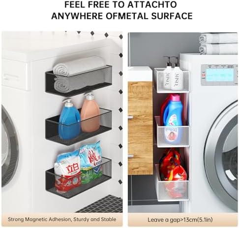 Magnetic Shelf for Washing Machine, White, 13.39''L*5.12''W*3.74''H - Image 5