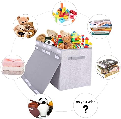Pantryily Large Foldable Toy Storage Box with Lid,Plush Toy Organizer Chest - Image 5