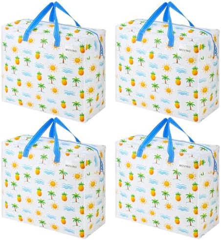 VENO Heavy Duty Moving Bags, 22 Gallon, Tropical Island, 4 Pack by Veno