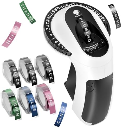 Phomemo Label Maker, Vintage Embossing Label Maker Machine with 6 Tapes by Phomemo