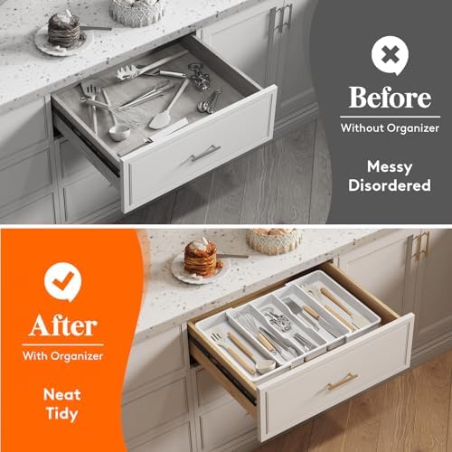 Lifewit Utensil Organizer for Kitchen Drawers, Expandable Utensil Tray - Image 7