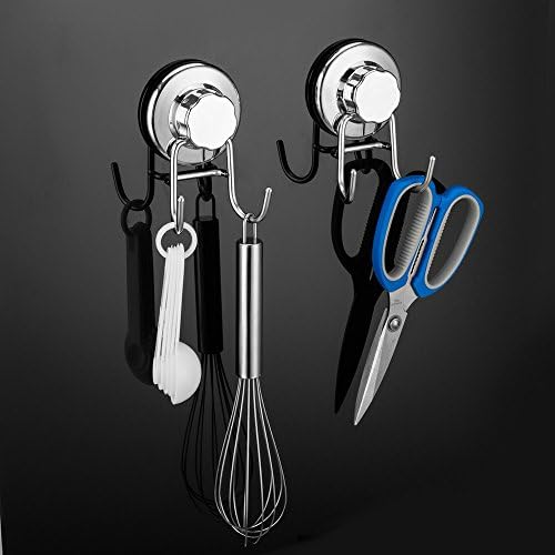 SANNO Suction Cup Hooks for Shower Vacuum Hook for Flat Smooth Wall Surface Towel Robe Bathroom Kitchen Shower Bath Coat, Stainless Steel (6 Pack) - Image 4