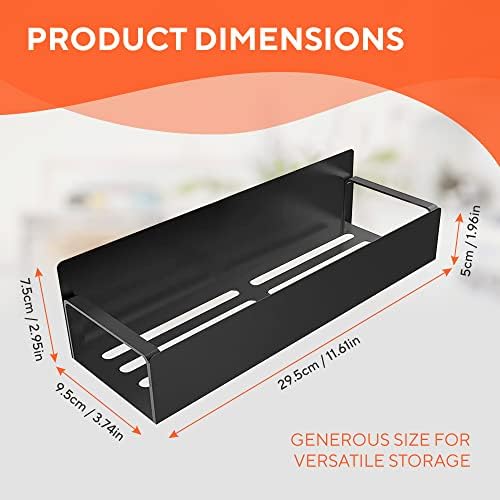 Hamilton Max 2 Pack Magnetic Shelves for Washing Machine, Laundry Organizer and Storage, Magnetic Spice Rack for Refrigerator, Holds 12 pounds each, Black Steel - Image 5