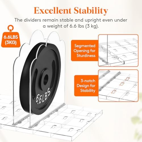 Lifewit Purse Organizer for Closet, 9.7" Tall Clear Handbag Shelf Dividers - Image 4