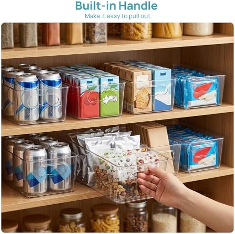 Vtopmart 8pcs Clear Storage Bins with Handles - Image 6
