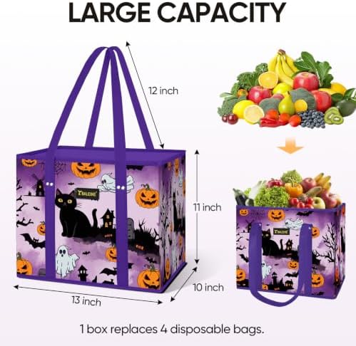 BALEINE 3PK Reusable Grocery Bags, Heavy Duty Shopping Tote Bag - Image 3