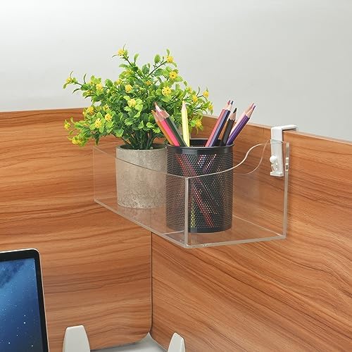 Acrylic Hanging Bedside Shelf - Multiple Purpose Bedside Caddy For Bed/Bunk Bed,Cubical Wall Shelf Storage Organizer File Holder For Home Office(Clear) - Image 5