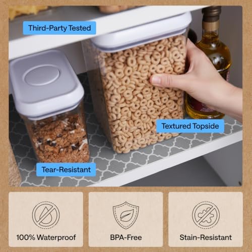 GORILLA GRIP Shelf Liner, Kitchen Drawer Protector, 17.5x240 White Gray - Image 5