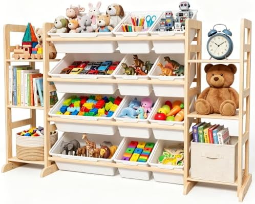KiddoCood Large 100% Solid Wooden Kids Toy Storage Organizer, 52.3" L by Unknown