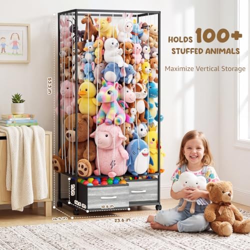 NomNest Large Stuffed Animal Storage, 53.3" Metal Stuffy Storage for Kids - Image 2