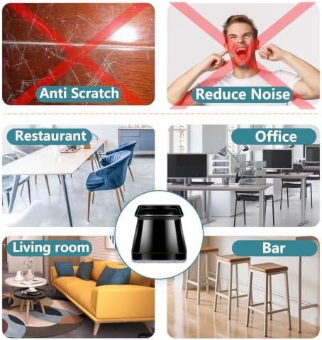Ansible 24 Pcs Chair Leg Floor Protectors Square - Image 6