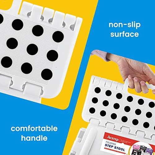 ACSTEP 9 Inch Folding Step Stool for Kids and Adults, Holds 300 lb, White - Image 5