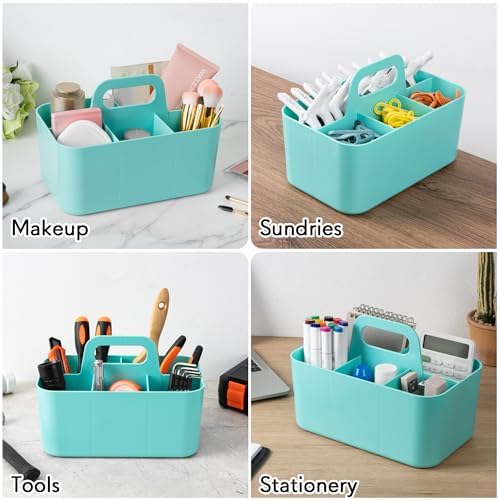 Tiawudi Multipurpose Caddy Organizer, Plastic Caddy with Handle, Stackable Desk Organizer for Stationery, Marker and Pencil, Office Supplies Organizer, Dorm Caddy - Image 5