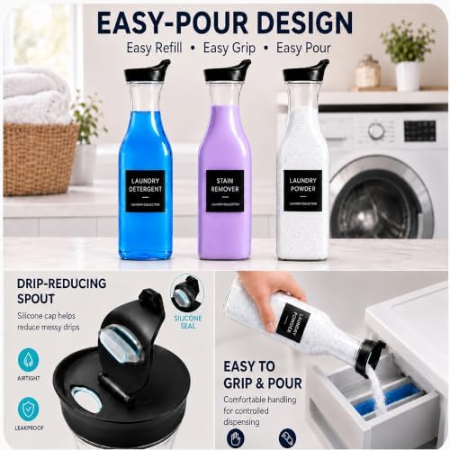 Laundry Pods Containers & Dryer Sheet Holder, 3 Detergent Dispensers - Image 2