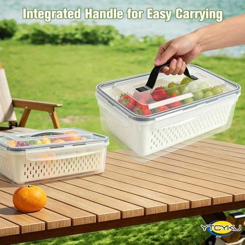 5-Pack Fruit Storage Containers for Fridge with Removable Colanders & Lids - Image 5