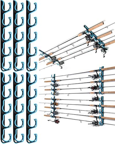 Ghosthorn Fishing Rod Rack,Wall or Ceiling Mounted Pole Holder Garage by Ghosthorn