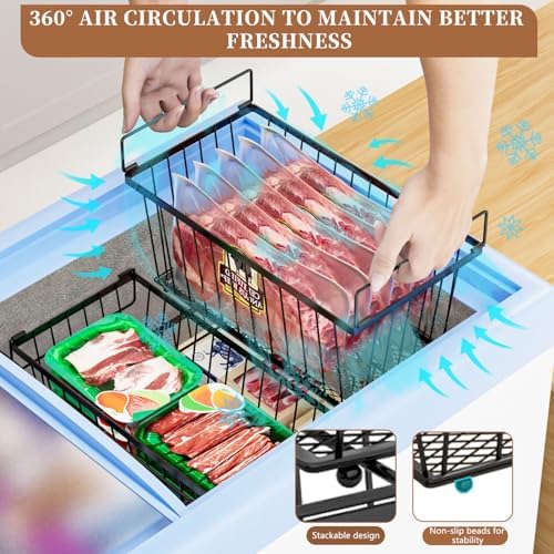 Enhanced Leak-Proof Bottom, Freezer Organizer Bins for 7 Cu.Ft,6 Pack - Image 5