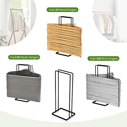 EASTTOWEST Hanger Organizer Stacker for Closet Laundry Room,Holds up 110 Wire Hanger,Black Carbon Steel Clothes Hanger Storage Rack Holder for Adult or Child - Image 4
