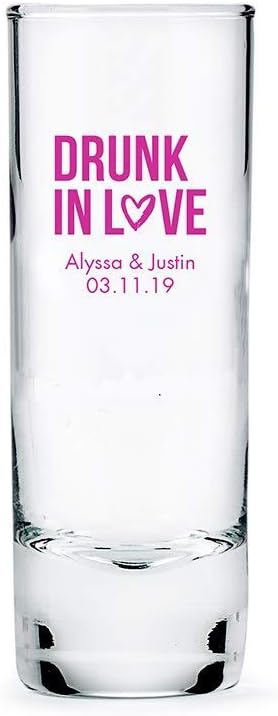 WEDDINGSTAR Personalized 2.5oz Tall Shot Glass Customizable Full Color Print - 144 pack