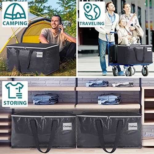 Fabspace Heavy Duty Moving Bags, 93L Collapsible Storage Totes, 8-Pack - Image 6