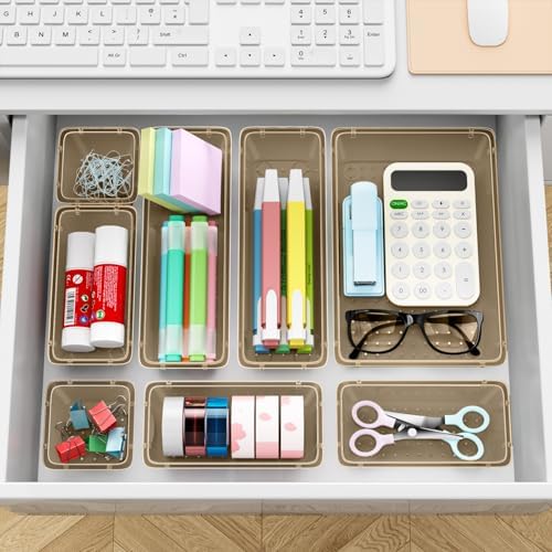 12 PCS Drawer Organizer Set, Makeup Organizers, Champagne - Image 6