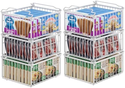 Freezer Organizer Bins, 6 Pack Enlarged Baskets for 5-9 Cu.FT Deep Freezer by MSERCUOR